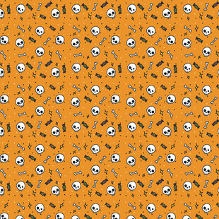 橙色底动物图案无缝背景