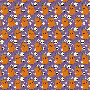 紫色底猫咪图案可爱花纹