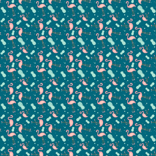 蓝底多彩小图案无缝背景