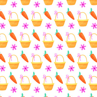 复活节彩蛋篮子图案背景