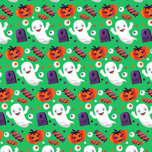 万圣节幽灵南瓜图案背景