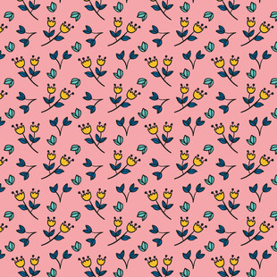 粉色花卉图案背景纹理