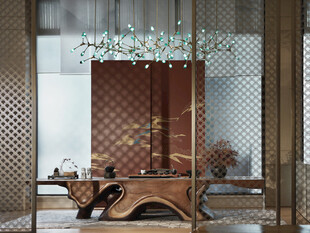 中式禅意茶室古朴雅致