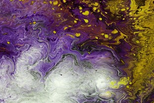梦幻紫黄抽象流体艺术