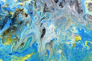 梦幻蓝色抽象艺术画作