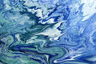 梦幻蓝绿流体艺术纹理