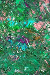 抽象多彩绿色系艺术画作