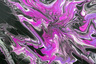 梦幻紫黑抽象流体艺术