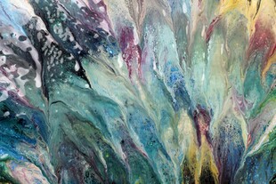 梦幻色彩抽象花卉画作