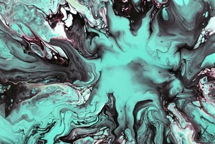 梦幻蓝黑流体艺术画面