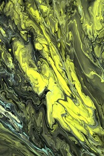 抽象黄绿流体艺术纹理