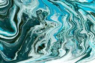 蓝绿流体艺术纹理图案