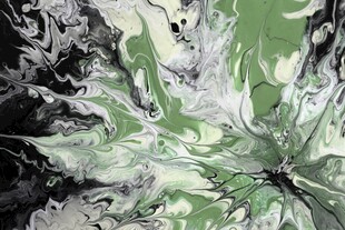 抽象绿白流体艺术图案