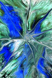 梦幻蓝绿交织叶脉纹理