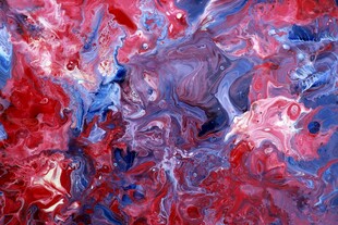 抽象红蓝色彩艺术画作