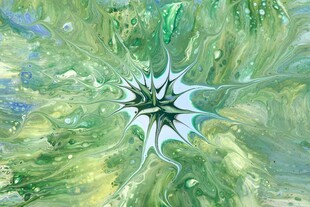 梦幻绿调抽象艺术图案