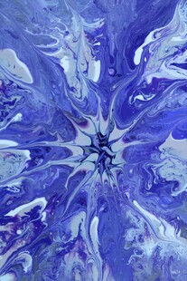 梦幻蓝色抽象冰晶图案