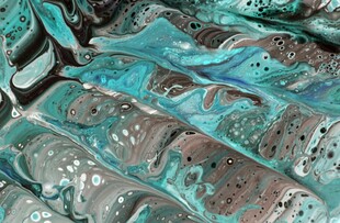 蓝绿色抽象流体艺术纹理