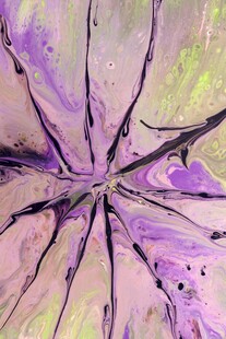 抽象紫色花卉艺术画作