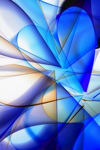 蓝色抽象几何图案艺术
