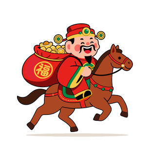 骑马财神送福送财