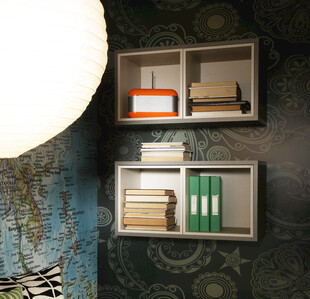 书架上的书籍与文件夹