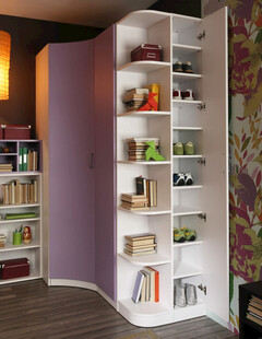 弧形书架装点温馨书房