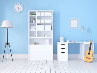 简约蓝色系房间布置