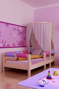 梦幻粉色儿童房温馨场景