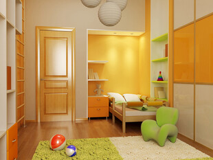 温馨儿童房室内布置展示