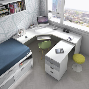 现代简约风转角书桌卧室