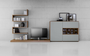 现代简约风客厅置物架组合