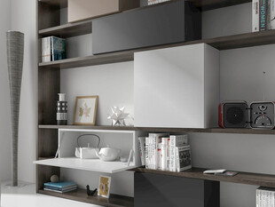 现代简约风格书架一角