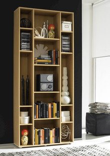 木质书架陈列丰富书籍