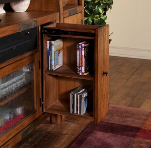 木质转角储物柜内部展示