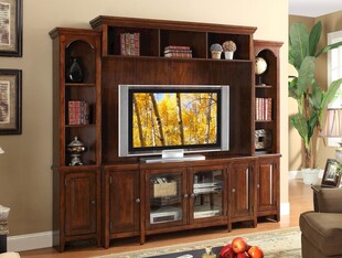 实木电视柜装点温馨客厅