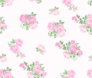 粉色花卉无缝图案背景