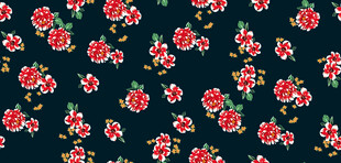 复古红玫瑰花卉图案背景