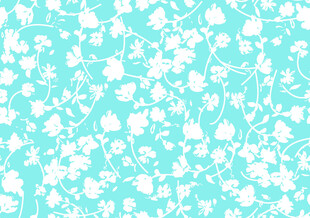 清新蓝白花卉图案背景