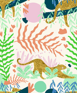 热带风动植物插画图案