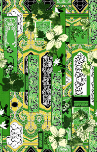 绿色花卉藤蔓图案纹理