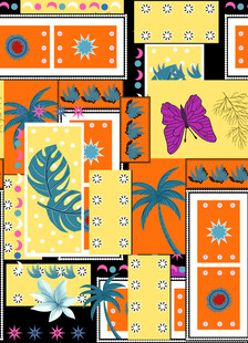 多彩热带风图案设计素材