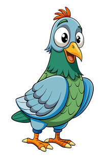 可爱卡通彩色小鸟