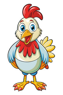 可爱卡通公鸡形象