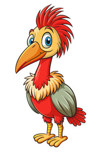 可爱彩色卡通鸟形象