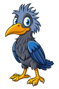 可爱卡通蓝乌鸦形象