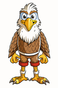卡通老鹰运动员形象