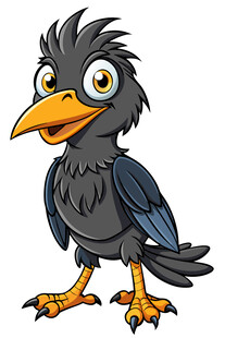 卡通黑乌鸦形象