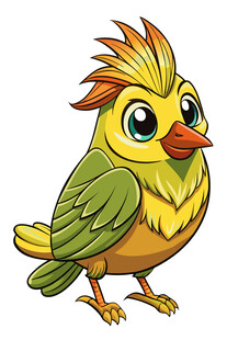 可爱小黄鸟插画