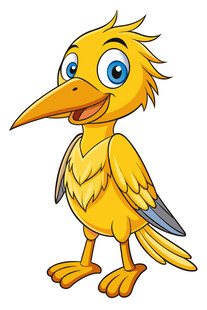可爱黄色小鸟卡通形象